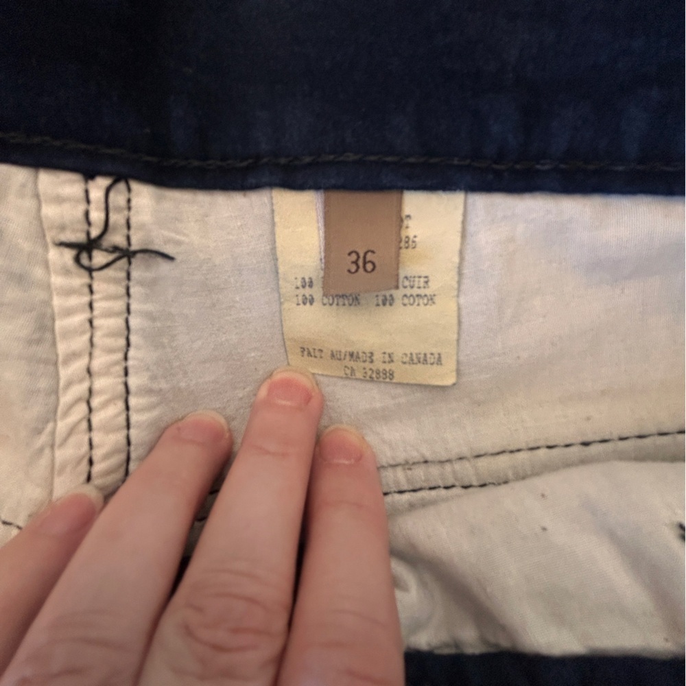 Vintage Wash 2 Wear W2W Mens Size 36 Suede Pants Machine Washable Navy Blue Pant - Picture 8 of 14